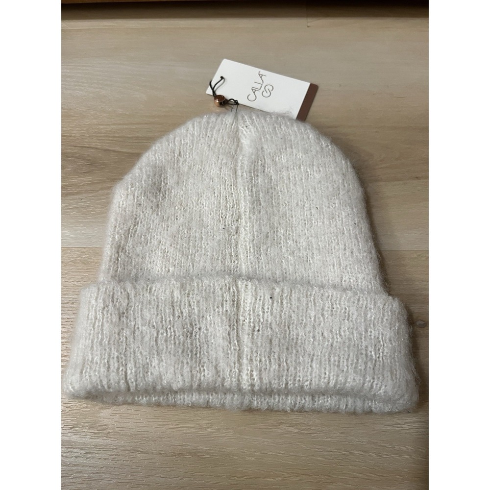 NWT Calia Luxe Beanie Hat Women's One Size Ivory Soft Knit Winter OSFM Polyester - Picture 4 of 4